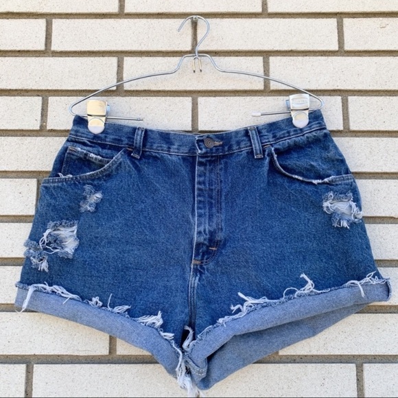 Gitano Pants - Vintage Gitano High Waisted Distressed Jean Shorts